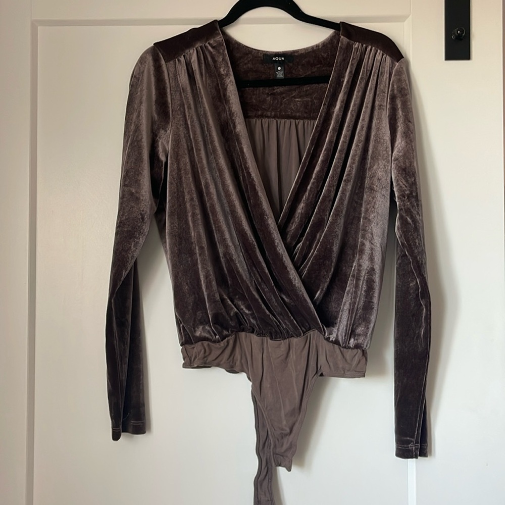 Purple velvet bodysuit